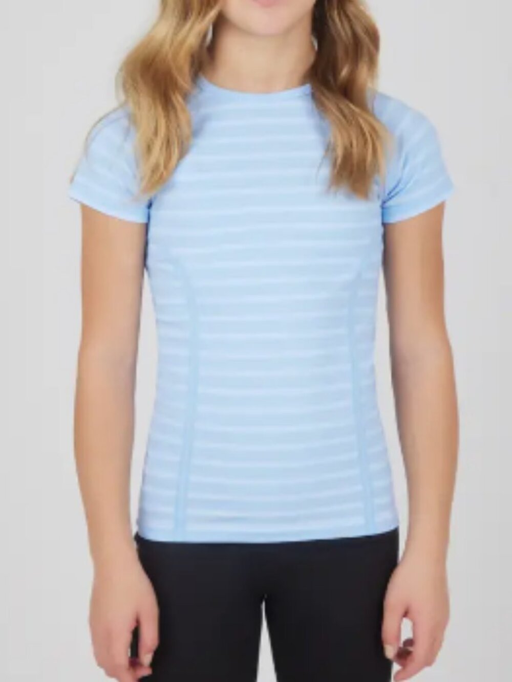 Girls Stripe Tee-blue/white